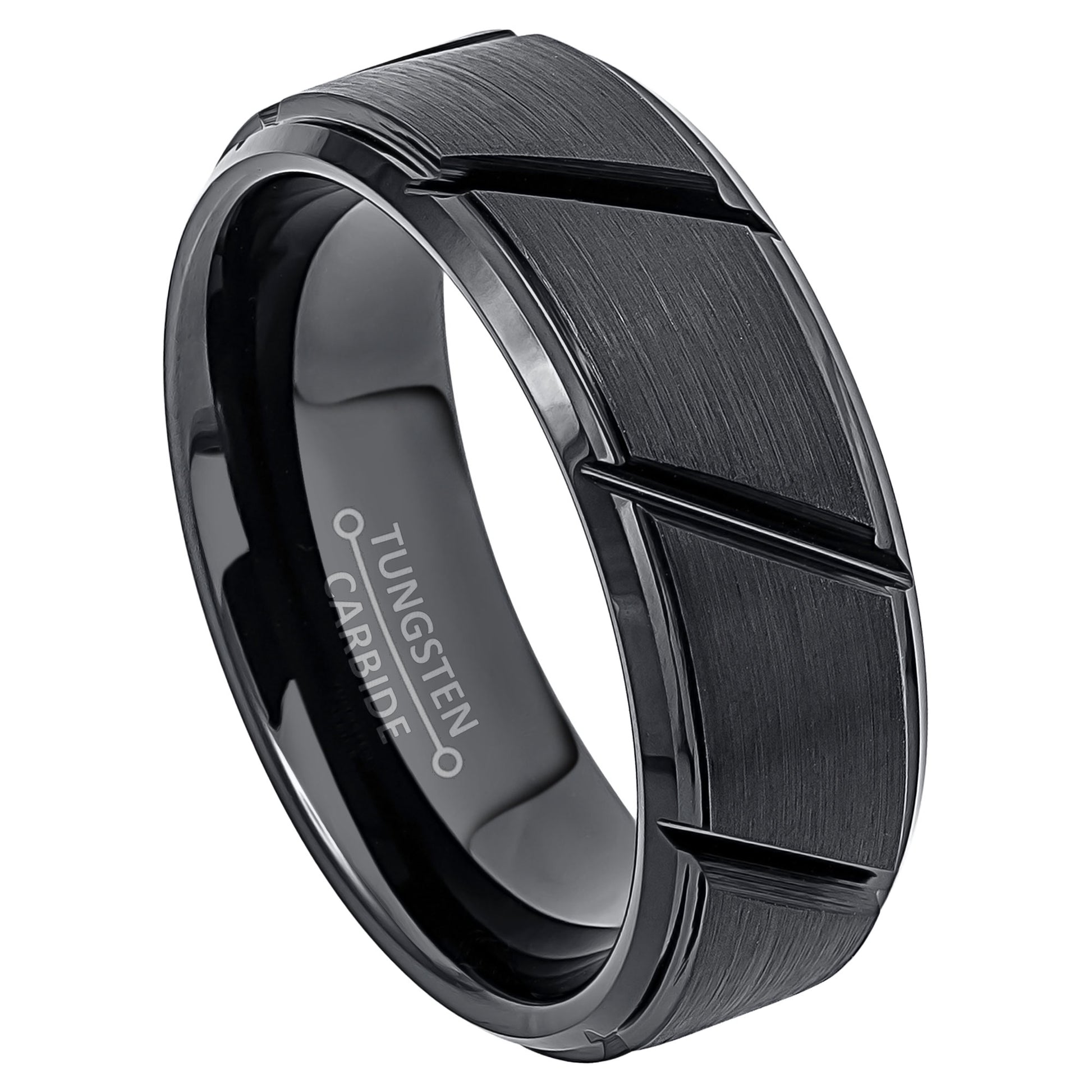 jewelry-avalanche-black-diagonal-grooves-brushed-finish-beveled-tungsten-carbide-wedding-band-comfort-fit-8mm