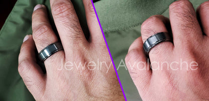 Jewelry Avalanche Mens Gunmetal Tungsten Carbide Wedding Band, Brushed, 8mm