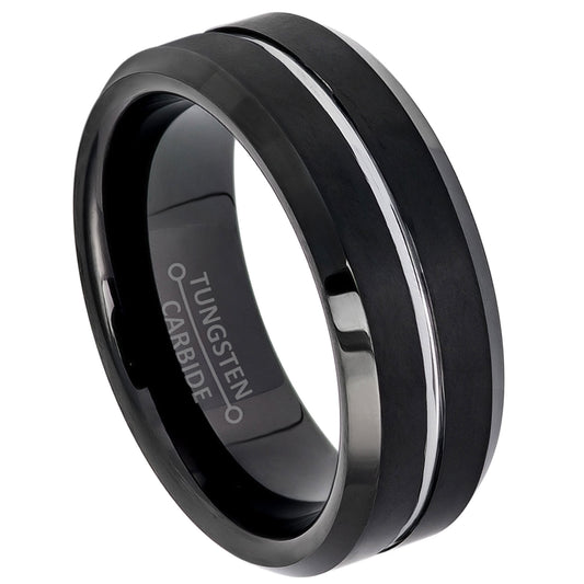 jewelry-avalanche-black-brushed-sides-silver-grooved-center-beveled-tungsten-carbide-wedding-band-comfort-fit-8mm