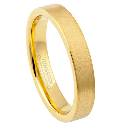Jewelry Avalanche 4mm Pipe Cut Gold IP Tungsten Carbide Mens Womens Wedding Band