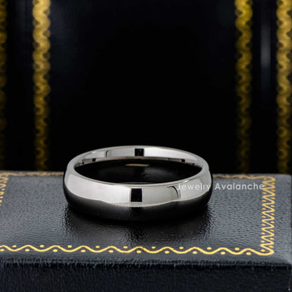 Jewelry Avalanche 6mm Dome Dark Gray IP Polished Tungsten Carbide Men Women Wedding Band