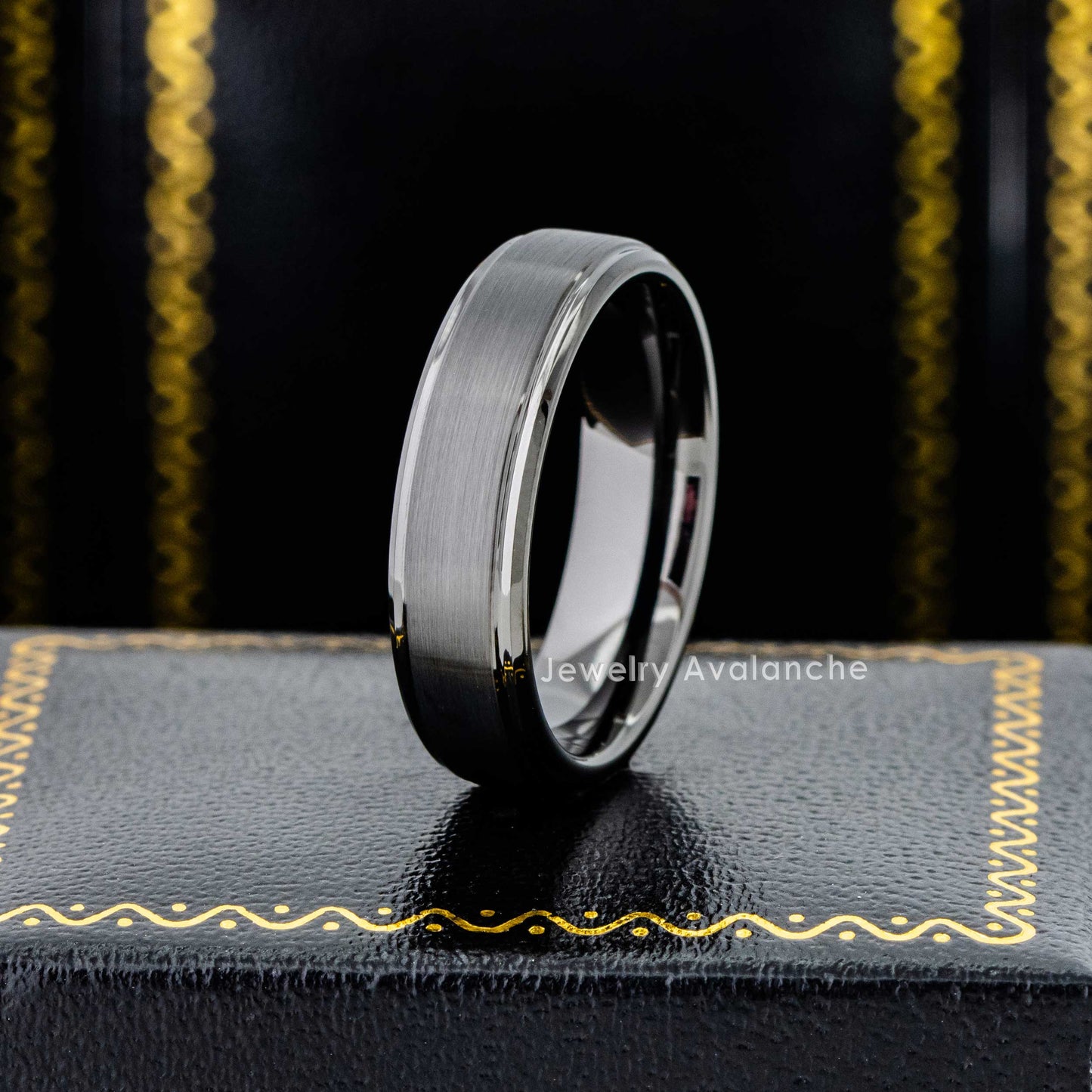 Jewelry Avalanche 6mm Dark-gray Tungsten Carbide Wedding Band, Comfort-fit, Unisex
