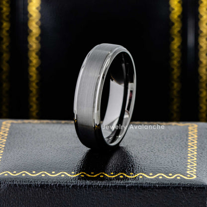 Jewelry Avalanche 6mm Dark-gray Tungsten Carbide Wedding Band, Comfort-fit, Unisex