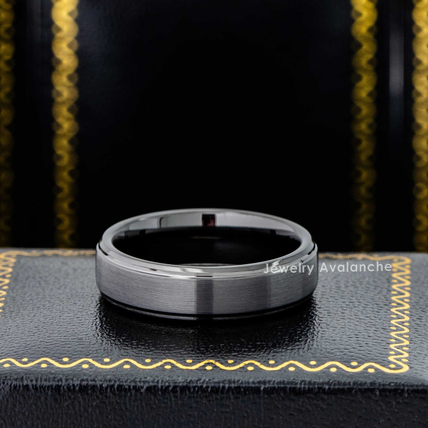 Jewelry Avalanche 6mm Dark-gray Tungsten Carbide Wedding Band, Comfort-fit, Unisex