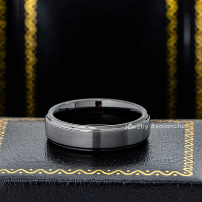 Jewelry Avalanche 6mm Dark-gray Tungsten Carbide Wedding Band, Comfort-fit, Unisex
