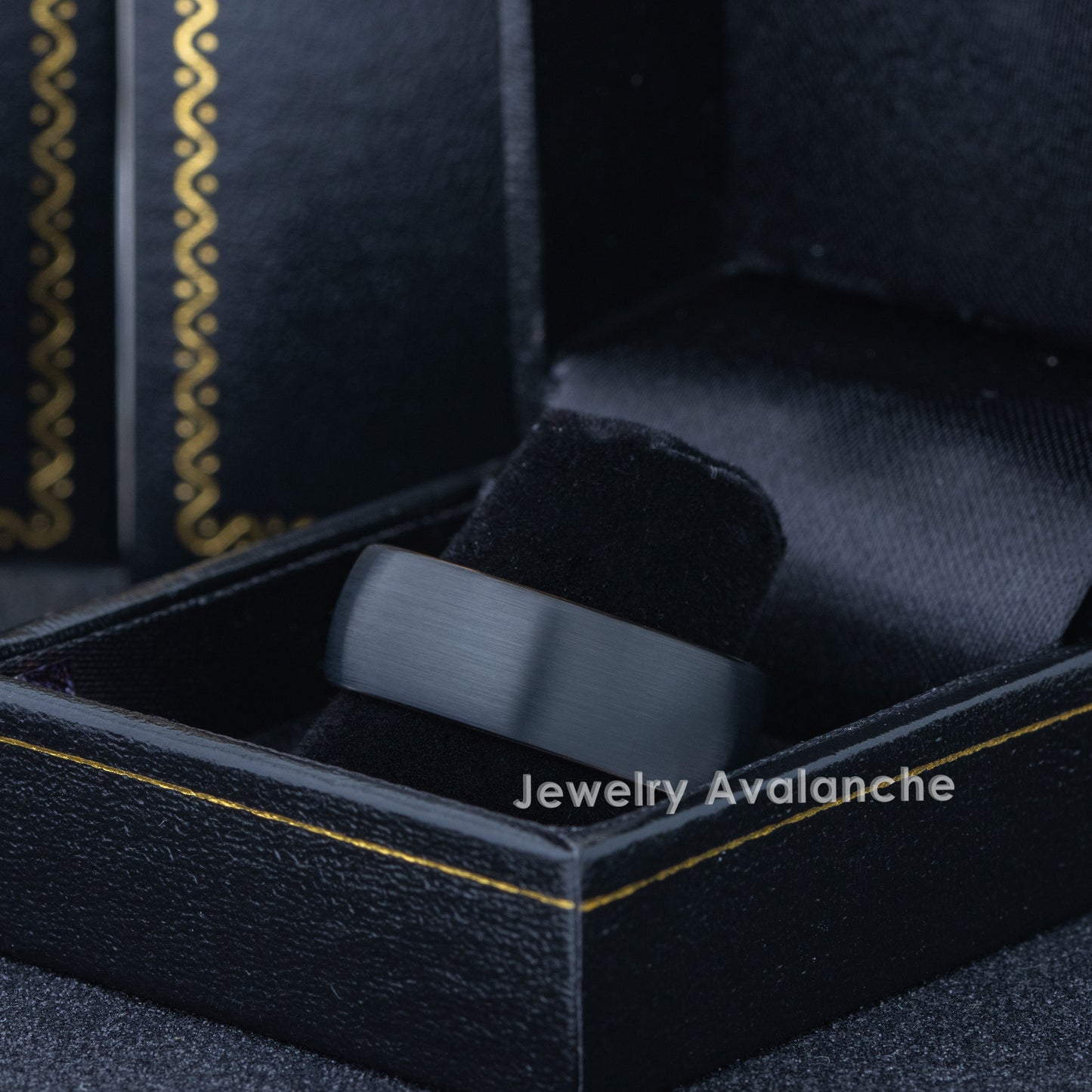 Jewelry Avalanche 8mm Dome Rose Gold & Black IP Tungsten Carbide Mens Wedding Band