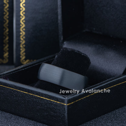 Jewelry Avalanche 8mm Dome Rose Gold & Black IP Tungsten Carbide Mens Wedding Band