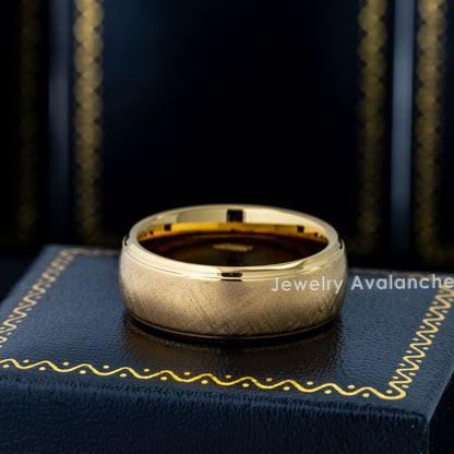 Jewelry Avalanche 8mm Domed Gold IP Florentine Finish Tungsten Carbide Mens Wedding Band