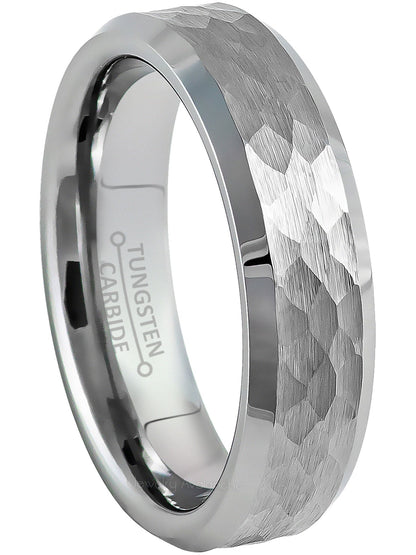 Jewelry Avalanche 6mm Beveled Gray IP Honeycomb Tungsten Carbide Men Women Wedding Band