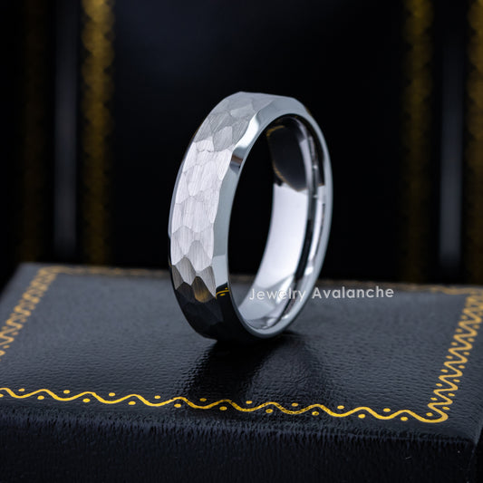 Jewelry Avalanche 6mm Beveled Gray IP Honeycomb Tungsten Carbide Men Women Wedding Band