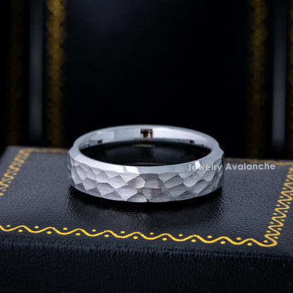 Jewelry Avalanche 6mm Beveled Gray IP Honeycomb Tungsten Carbide Men Women Wedding Band