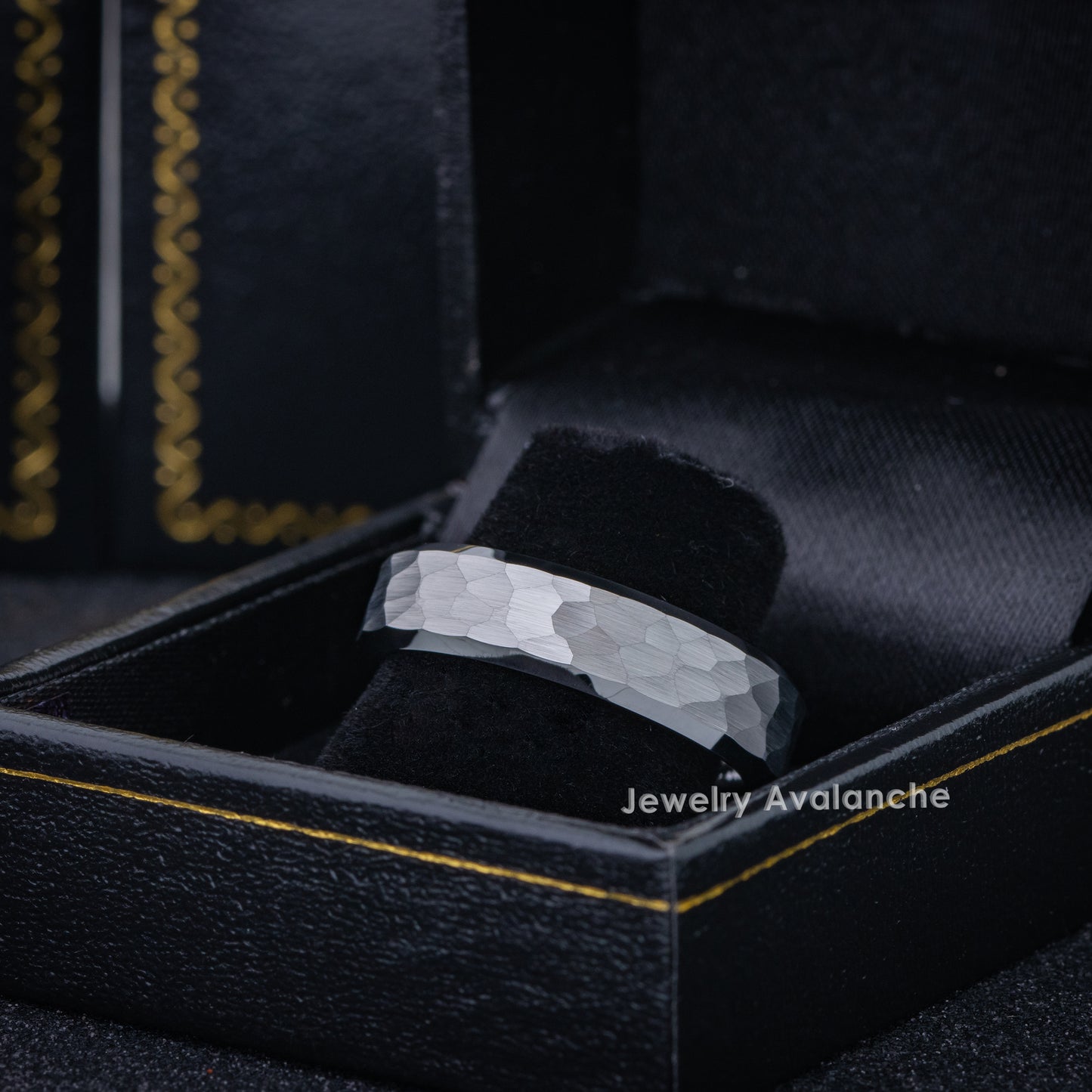 Jewelry Avalanche 6mm Beveled Gray IP Honeycomb Tungsten Carbide Men Women Wedding Band