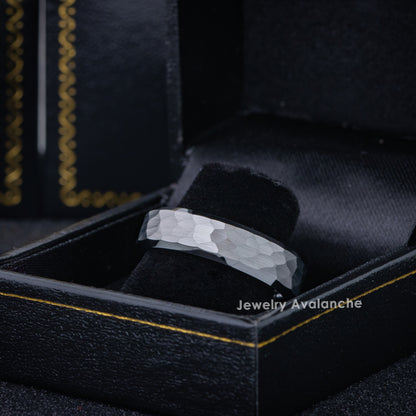 Jewelry Avalanche 6mm Beveled Gray IP Honeycomb Tungsten Carbide Men Women Wedding Band