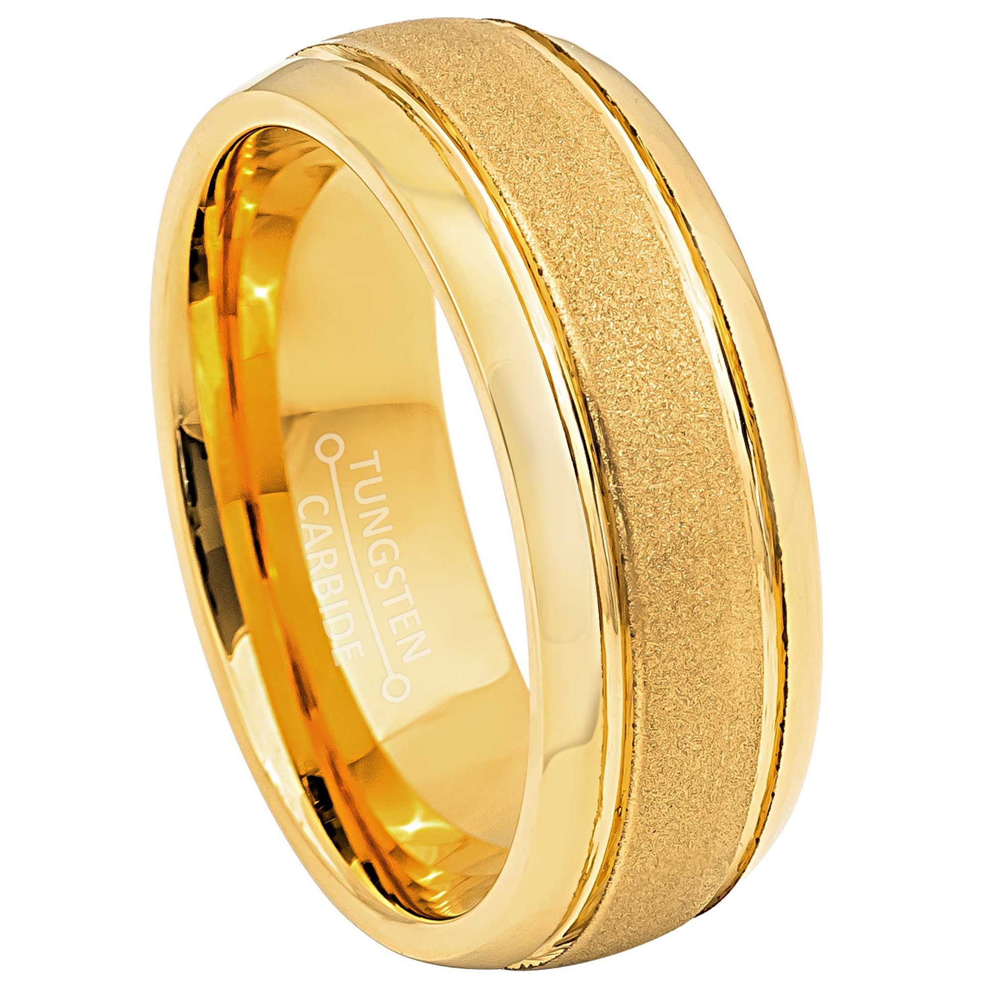 jewelry-avalanche-gold-ip-grooved-and-black-ip-faceted-finish-dome-tungsten-carbide-wedding-band-comfort-fit-8mm