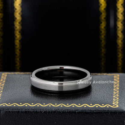 Jewelry Avalanche 4mm Gunmetal Dark-gray Tungsten Carbide Wedding Band, Comfort-fit
