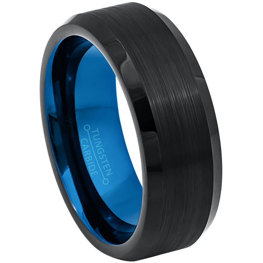 jewelry-avalanche-two-tone-black-ip-brushed-finish-blue-ip-inner-beveled-tungsten-carbide-wedding-band-comfort-fit-8mm-#904