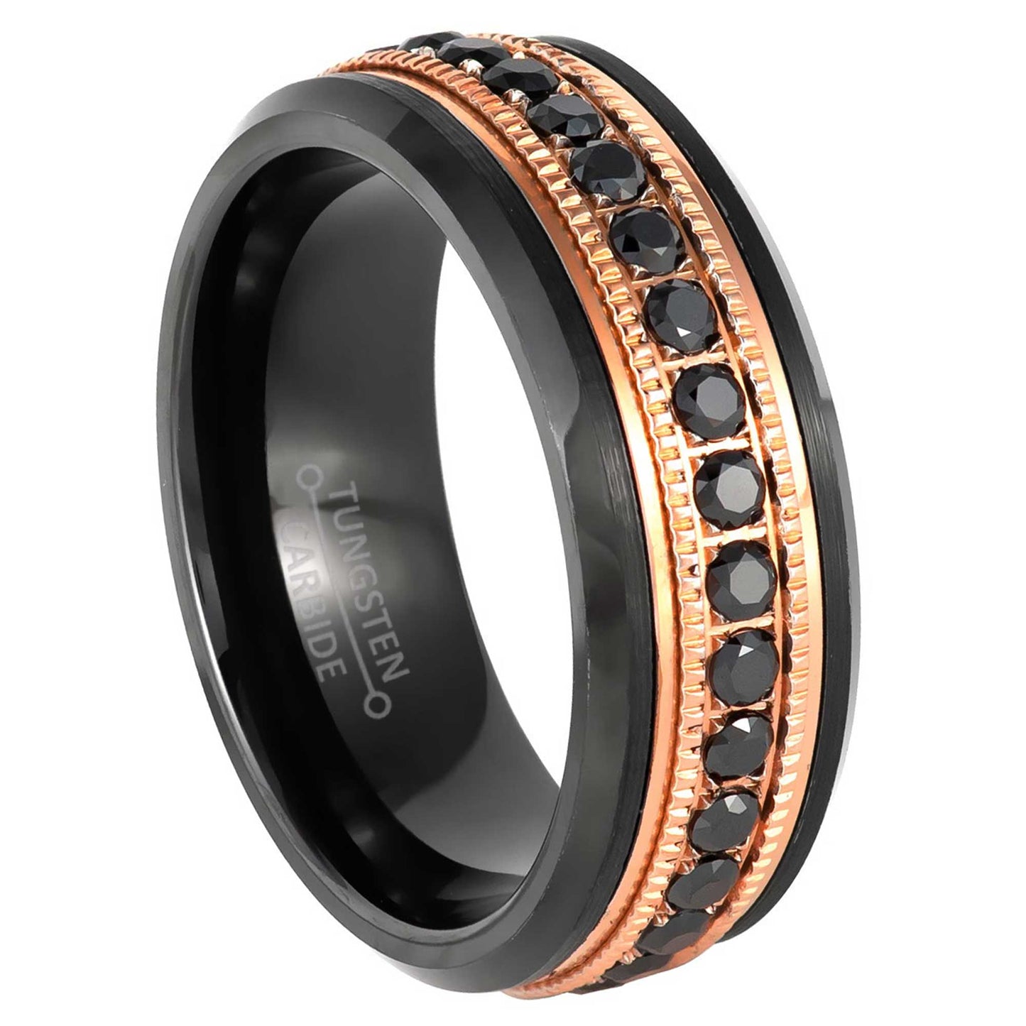 jewelry-avalanche-black-ip-eternity-cz-with-rose-gold-ip-milgrain-beveled-tungsten-carbide-wedding-band-comfort-fit-8mm-#909
