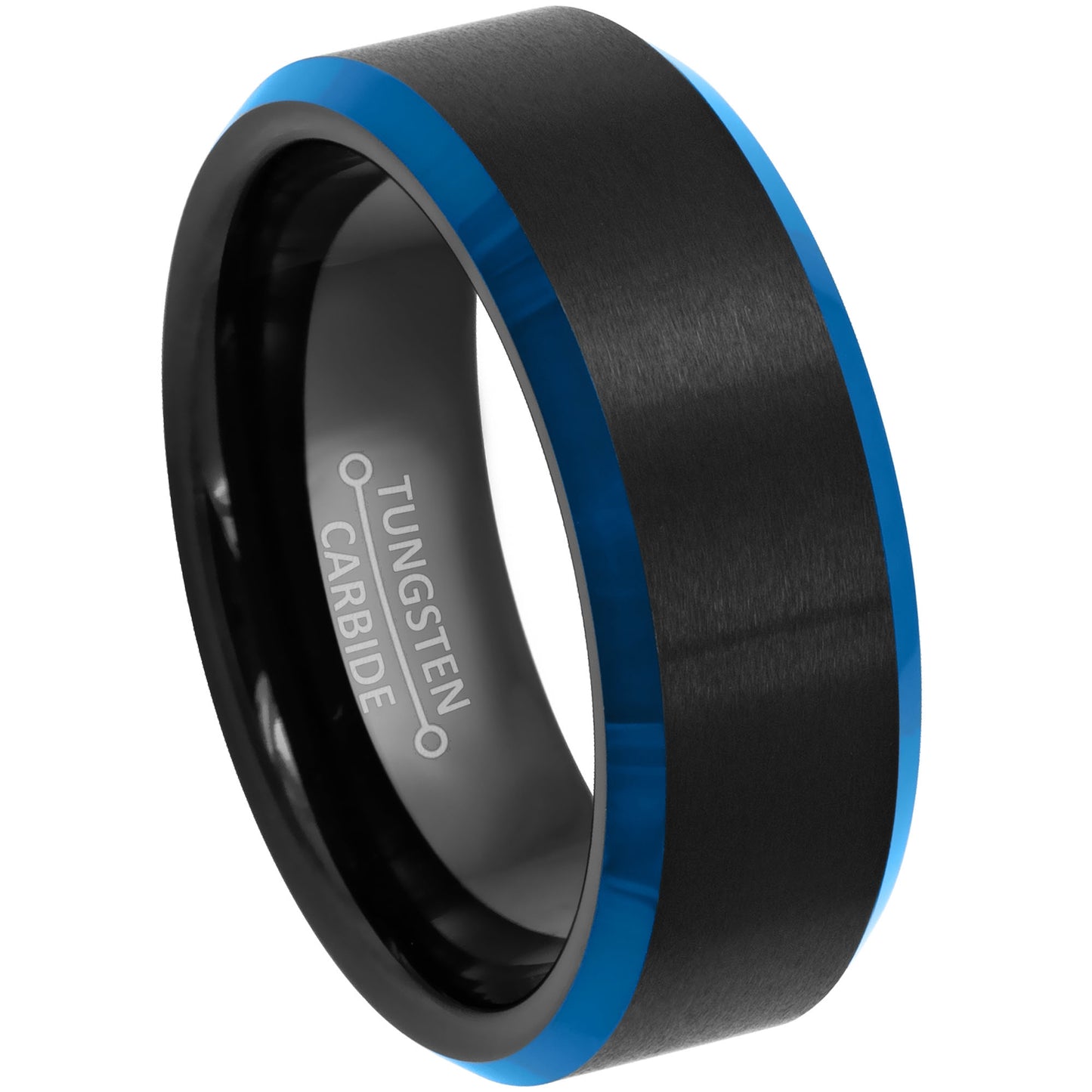 jewelry-avalanche-black-ip-brushed-finish-blue-ip-beveled-tungsten-carbide-wedding-band-comfort-fit-8mm-#915