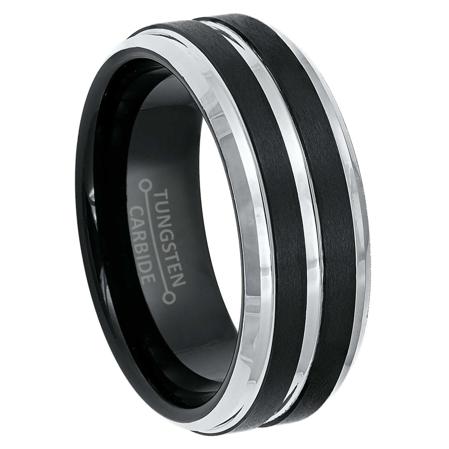 jewelry-avalanche-black-ip-brushed-pinstripe-beveled-tungsten-carbide-wedding-band-comfort-fit-8mm-#916