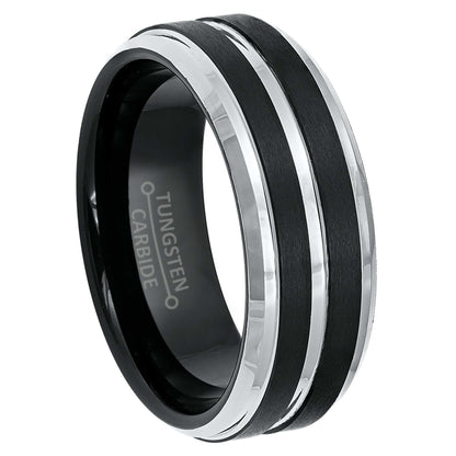 jewelry-avalanche-black-ip-brushed-pinstripe-beveled-tungsten-carbide-wedding-band-comfort-fit-8mm-#916