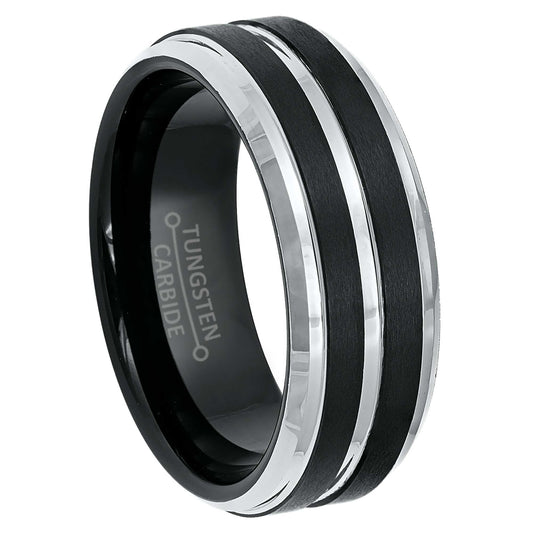 jewelry-avalanche-black-ip-brushed-pinstripe-beveled-tungsten-carbide-wedding-band-comfort-fit-8mm-#916