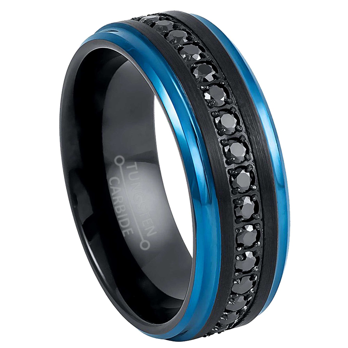 jewelry-avalanche-black-ip-eternity-cz-brushed-blue-ip-stepped-tungsten-carbide-wedding-band-comfort-fit-8mm-#922