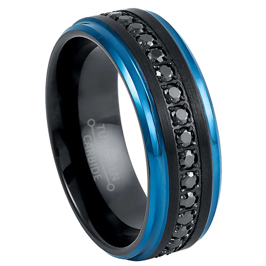 jewelry-avalanche-black-ip-eternity-cz-brushed-blue-ip-stepped-tungsten-carbide-wedding-band-comfort-fit-8mm-#922
