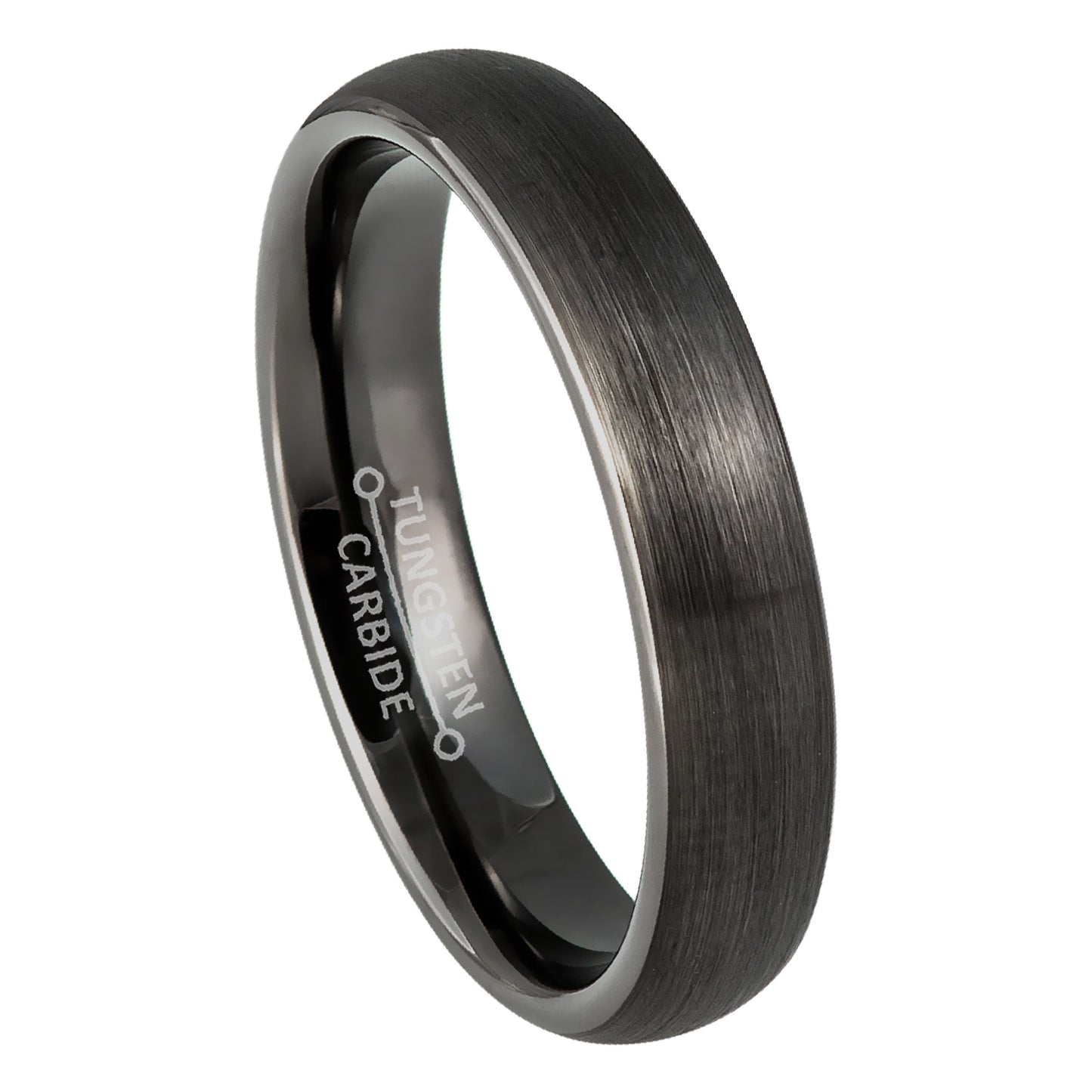 Jewelry Avalanche 4mm Dome Gunmetal IP Tungsten Carbide Mens Womens Wedding Band