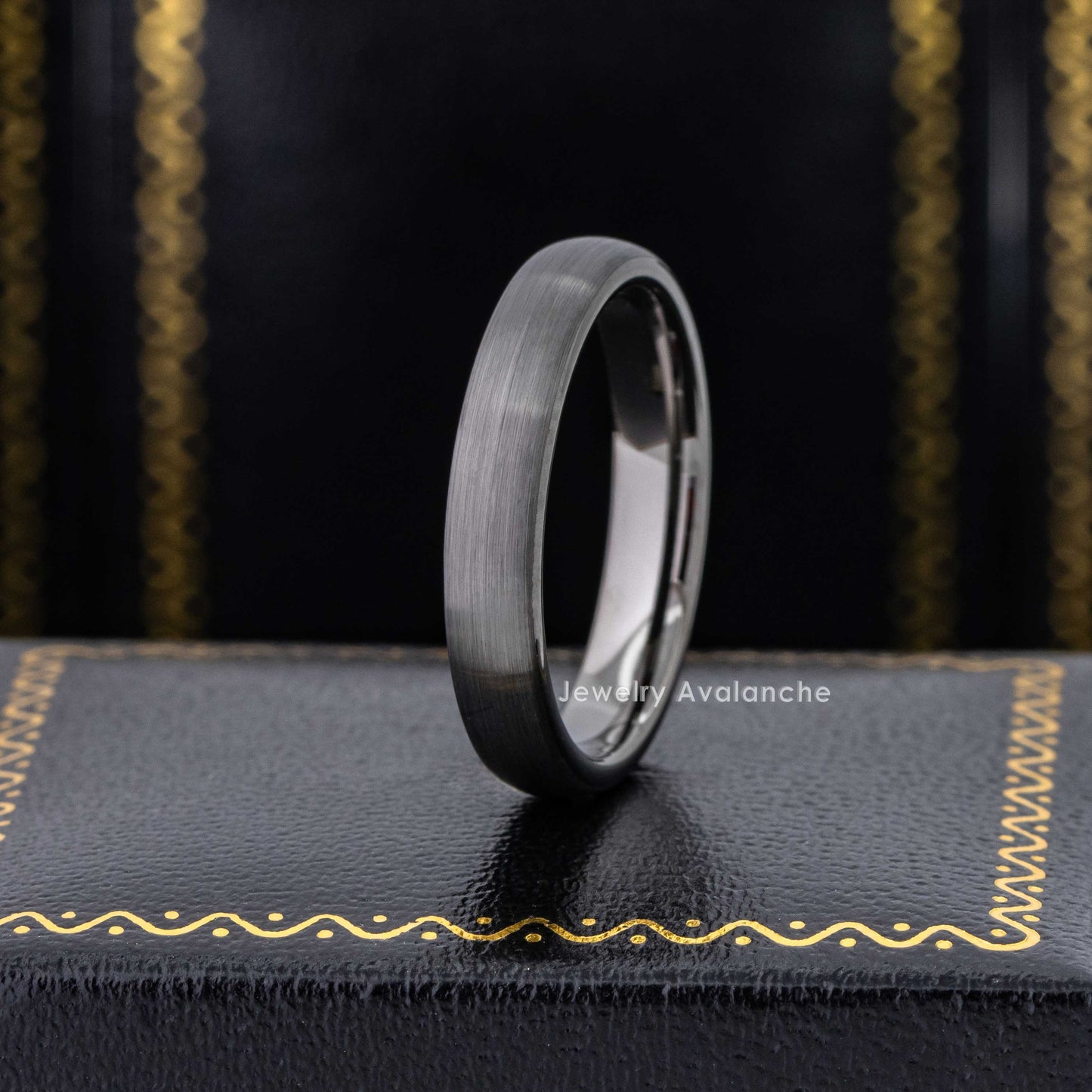 Jewelry Avalanche 4mm Dome Gunmetal IP Tungsten Carbide Mens Womens Wedding Band