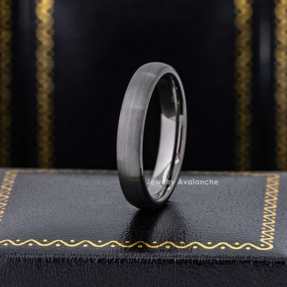 Jewelry Avalanche 4mm Dome Gunmetal IP Tungsten Carbide Mens Womens Wedding Band