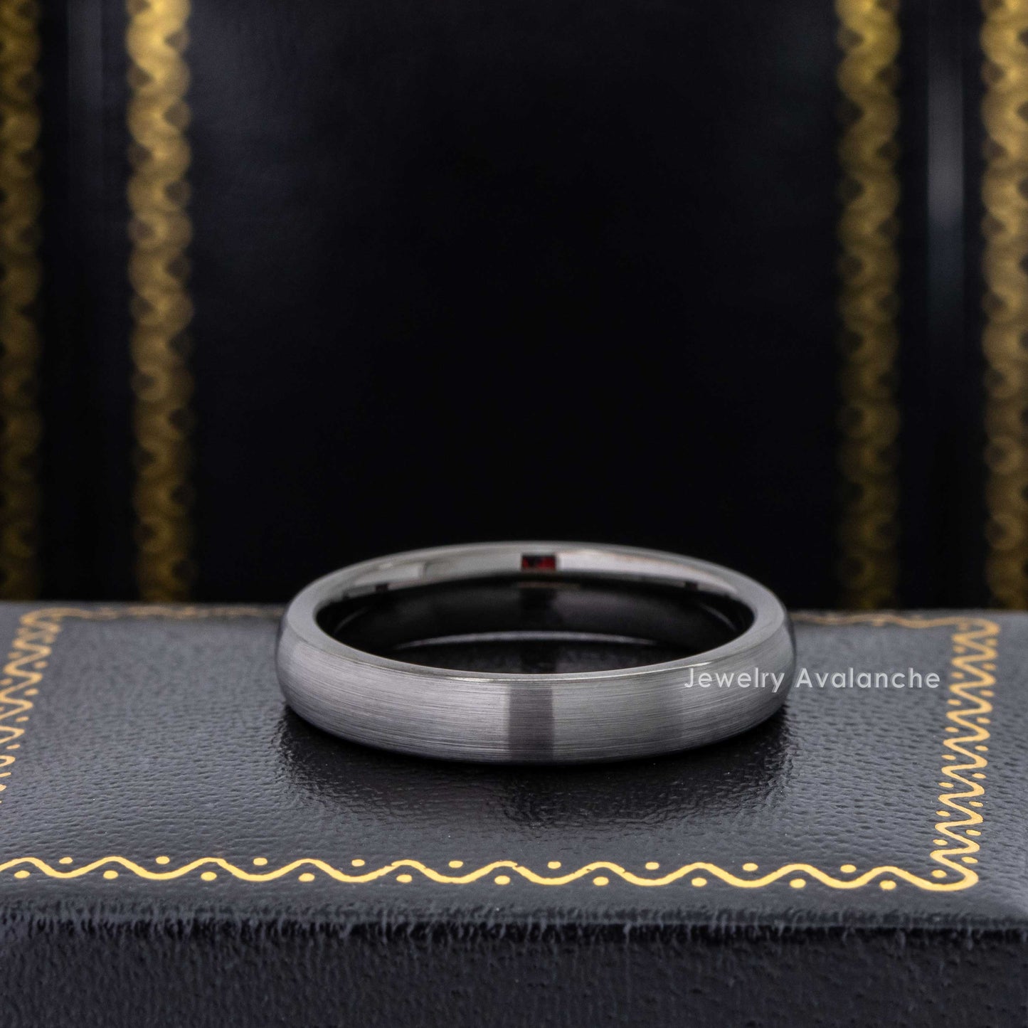 Jewelry Avalanche 4mm Dome Gunmetal IP Tungsten Carbide Mens Womens Wedding Band