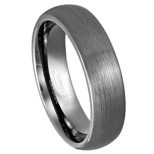 Jewelry Avalanche 6mm Gunmetal Dome Tungsten Carbide Men Women Wedding Band
