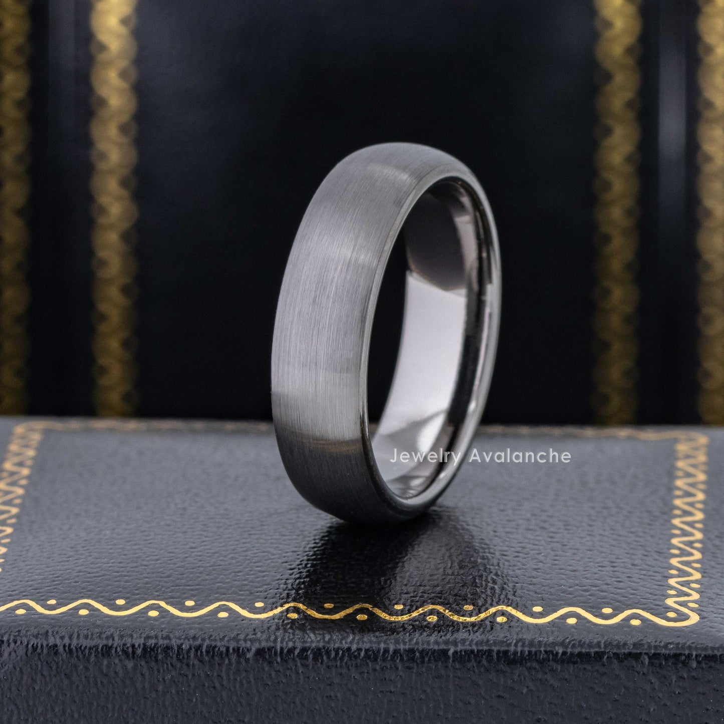 Jewelry Avalanche 6mm Gunmetal Dome Tungsten Carbide Men Women Wedding Band