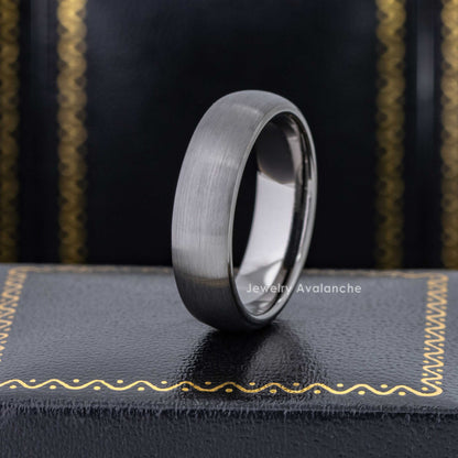 Jewelry Avalanche 6mm Gunmetal Dome Tungsten Carbide Men Women Wedding Band