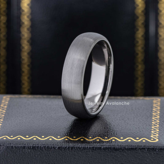 Jewelry Avalanche 6mm Gunmetal Dome Tungsten Carbide Men Women Wedding Band