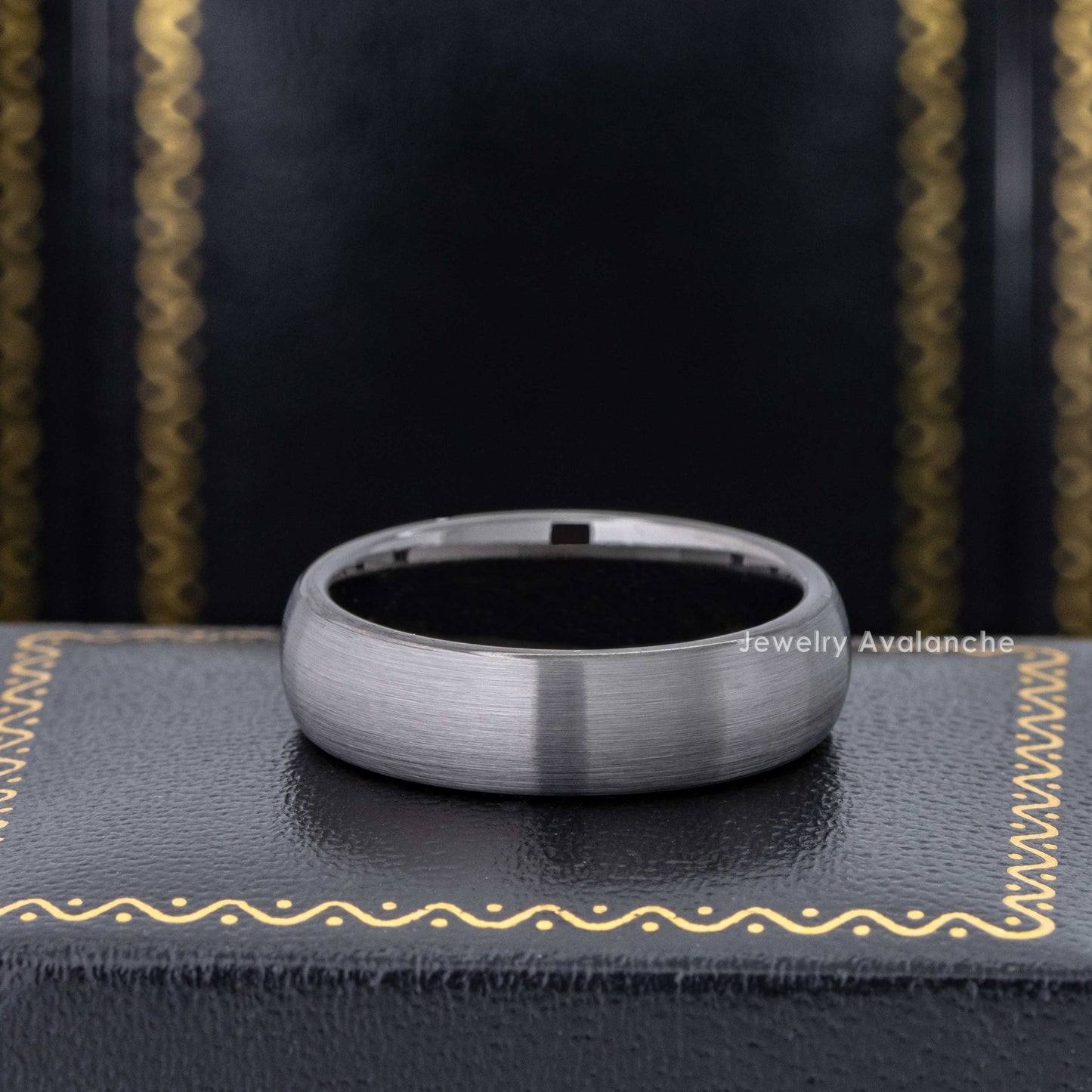 Jewelry Avalanche 6mm Gunmetal Dome Tungsten Carbide Men Women Wedding Band