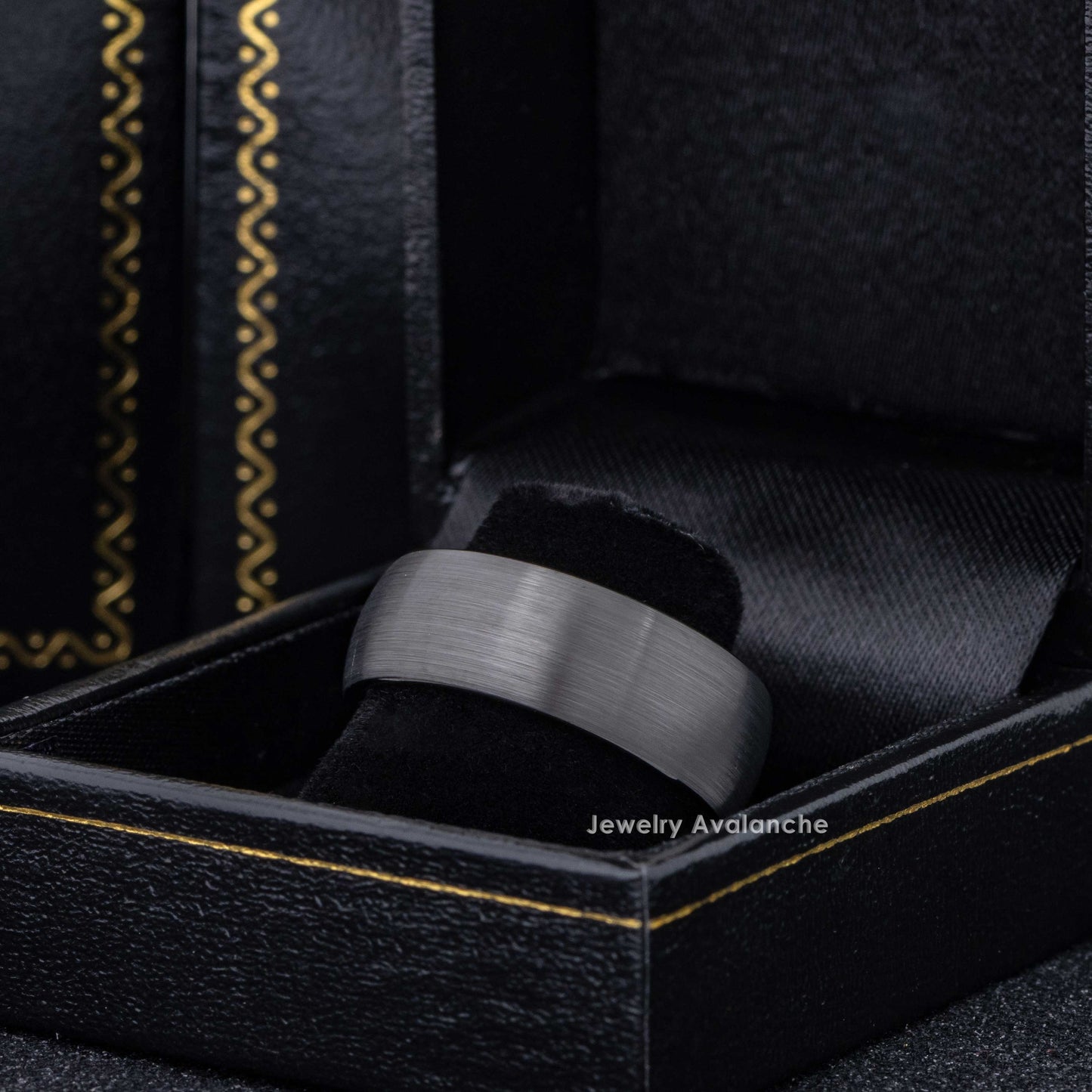 Jewelry Avalanche 8mm Gunmetal Dome Tungsten Carbide Mens Wedding Band Comfort-fit